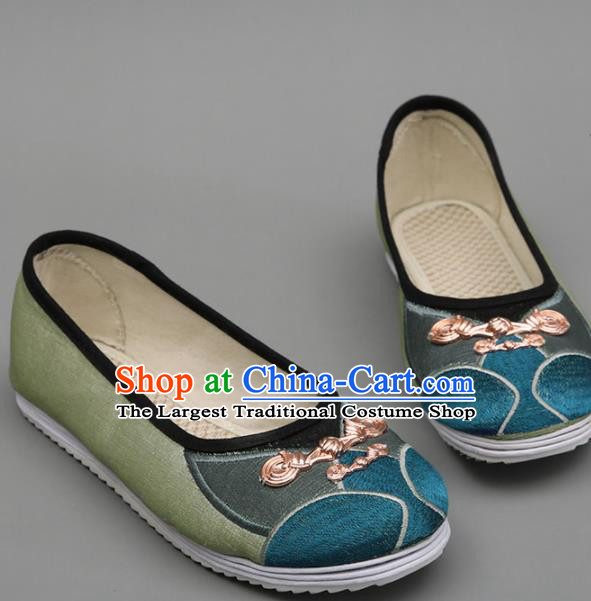 Chinese Traditional Hanfu Green Shoes Ancient Princess Shoes for Women