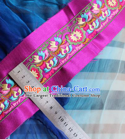 Chinese Traditional Embroidered Flowers Purple Applique Embroidery Patch Embroidery Craft Accessories