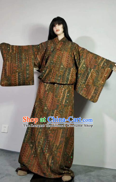 Traditional Japan Emperor Printing Kimono Asian Japanese Fashion Apparel Yukata Costume for Men