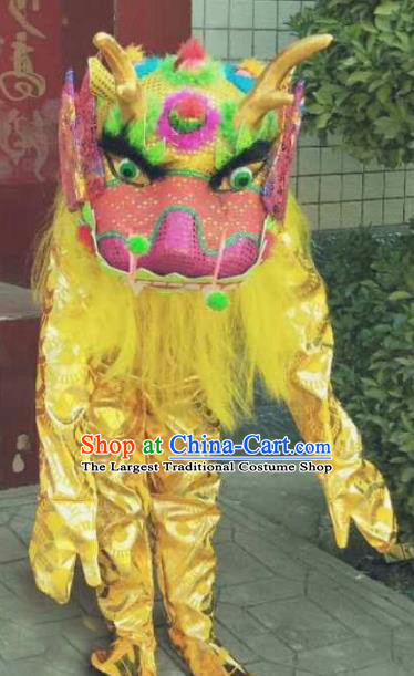 Cosplay Kylin Traditional Chinese New Year Yellow Costume Complete Set