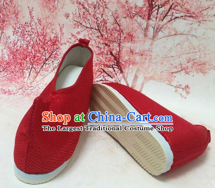 Asian Chinese Traditional Wedding Red Satin Shoes Princess Shoes Opera Shoes Hanfu Shoes for Women