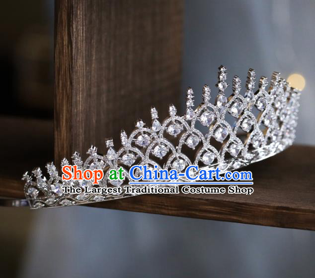 Top Grade Baroque Zircon Royal Crown Wedding Queen Hair Accessories for Women