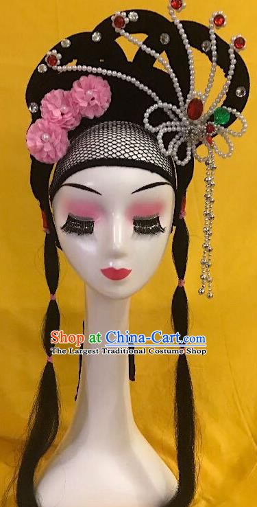 Traditional Chinese Opera Diva Wig Sheath and Phoenix Hairpins Headdress Peking Opera Goddess Hair Accessories for Women