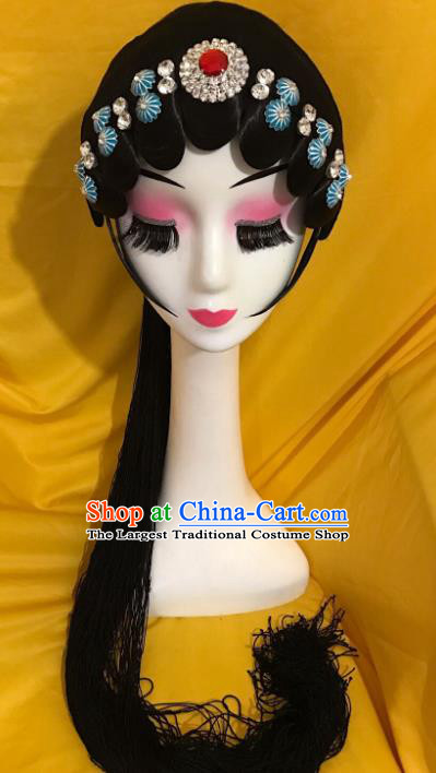 Traditional Chinese Beijing Opera Wigs and Hairpins Headdress Peking Opera Diva Hair Accessories for Women