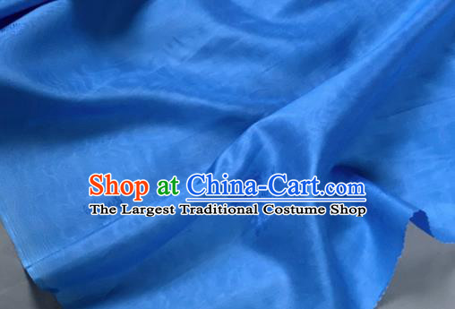 Chinese Classical Flowers Pattern Design Light Blue Silk Fabric Asian Traditional Hanfu Brocade Material