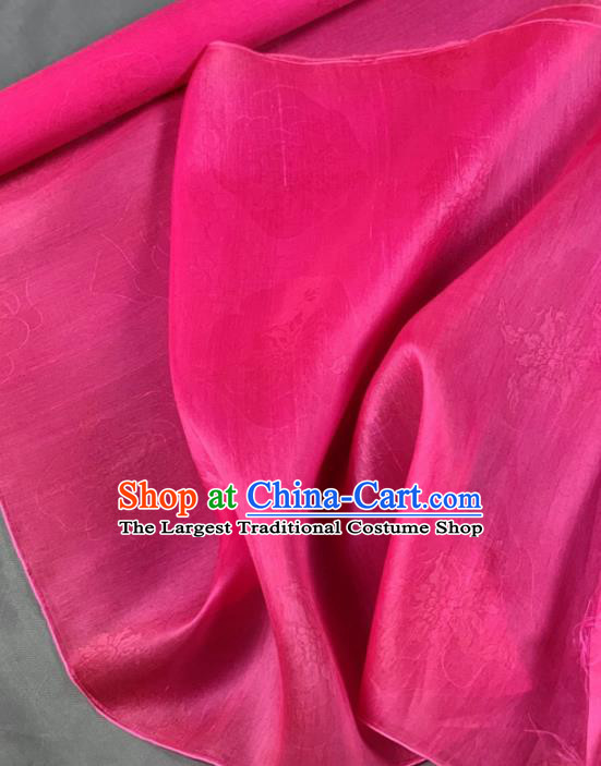 Chinese Classical Peony Flowers Pattern Design Peach Pink Silk Fabric Asian Traditional Hanfu Brocade Material