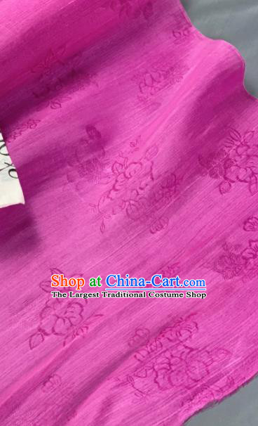 Chinese Classical Flowers Pattern Design Rosy Silk Fabric Asian Traditional Hanfu Brocade Material