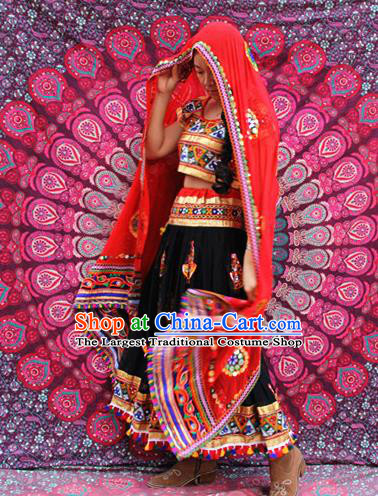 Asian India Traditional Folk Dance Dress Indian Lehenga Costumes for Women