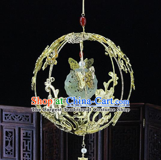 Traditional Chinese Wedding Jade Portable Lantern Handmade Bride Accessories for Women