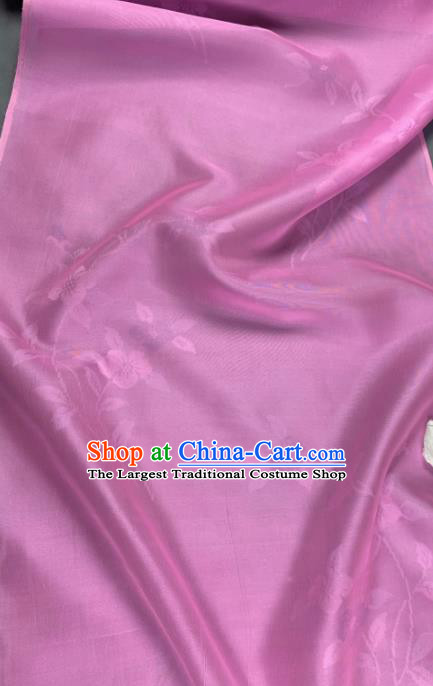 Chinese Traditional Classical Flowers Pattern Design Rosy Silk Fabric Asian Hanfu Material