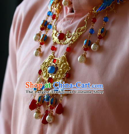 Traditional Chinese Handmade Gems Phoenix Necklace Ancient Hanfu Pearls Necklet Accessories for Women