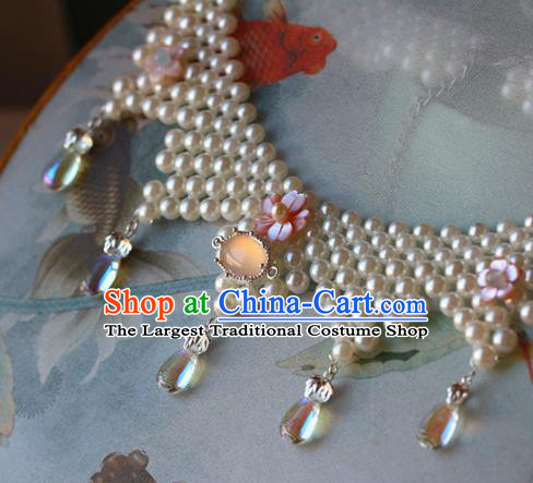 Traditional Chinese Handmade Necklace Ancient Hanfu Pearls Necklet Accessories for Women