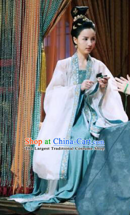 Chinese Ancient Crown Princess Zhang Nianzhi Drama Royal Nirvana Replica Costumes and Headpiece Complete Set