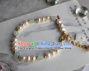 Traditional Chinese Handmade Pearls Bracelet Ancient Hanfu Bangle Accessories for Women