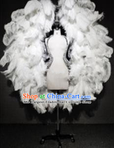 Top Miami Catwalks White Feather Wings Stage Show Brazilian Carnival Costume for Women