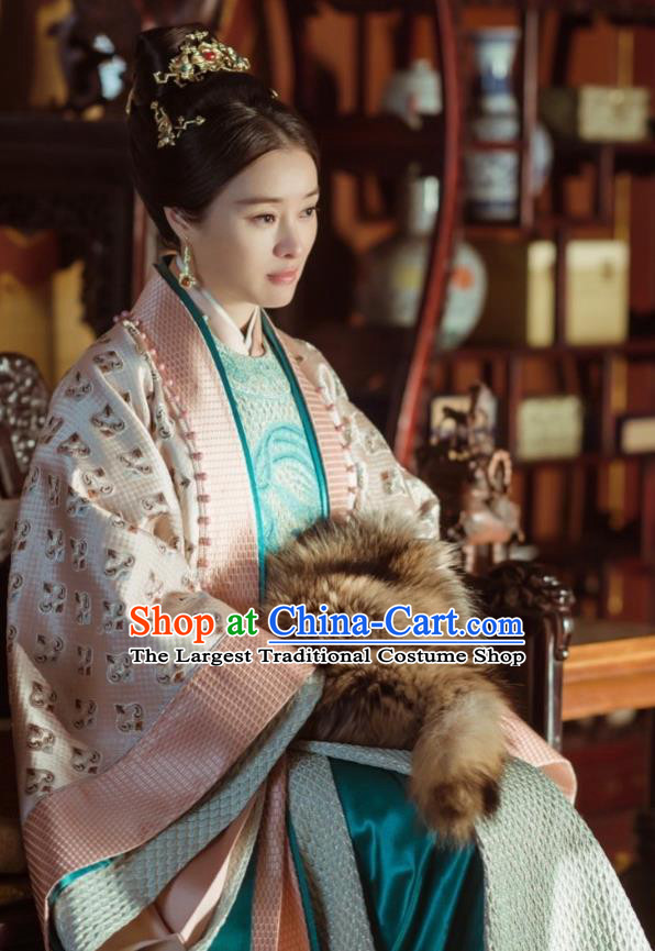 Empress of the Ming Chinese Ancient Drama Ming Dynasty Crown Princess Zhang Yan Replica Costumes and Headpiece Complete Set