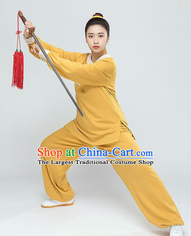 Traditional Chinese Tai Chi Kung Fu Ginger Outfits Martial Arts Stage Performance Costumes for Women