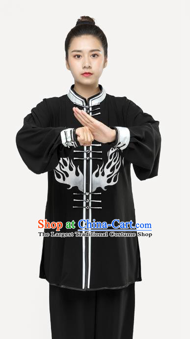 Top Tai Chi Kung Fu Black Outfits Chinese Traditional Martial Arts Stage Performance Costumes for Women