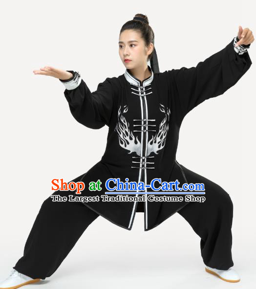 Top Tai Chi Kung Fu Black Outfits Chinese Traditional Martial Arts Stage Performance Costumes for Women