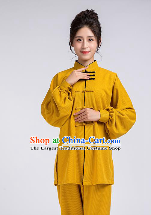 Top Chinese Tai Chi Chuan Training Ginger Outfits Traditional Kung Fu Martial Arts Competition Costumes for Women