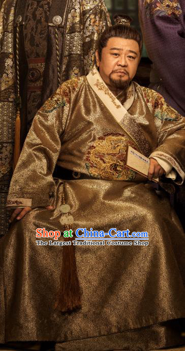 Chinese Ancient Drama Ming Dynasty Crown Prince Hongxi Emperor Zhu Gaochi Replica Costumes Complete Set