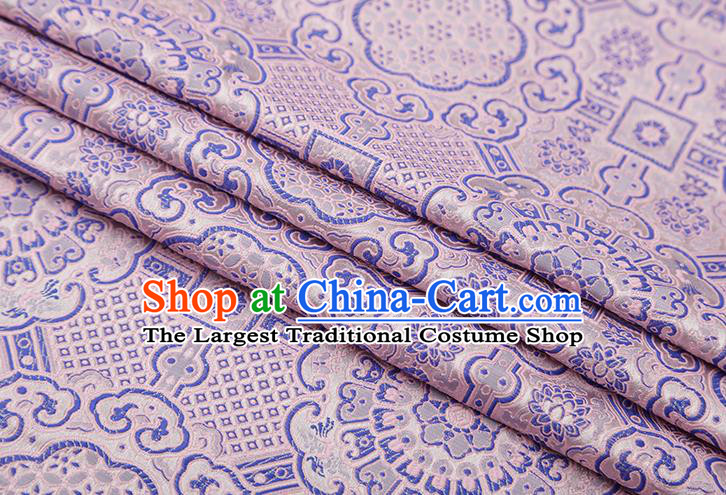 Chinese Traditional Avalokitesvara Pattern Pink Brocade Fabric Cheongsam Satin Tapestry Drapery