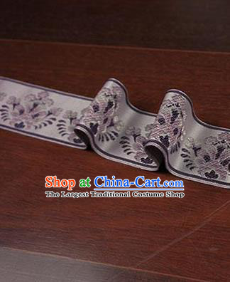 Chinese Traditional Embroidered Purple Band Decorative Border Collar Accessories