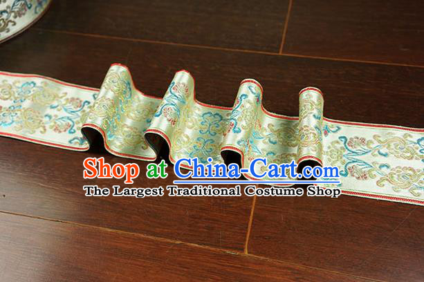 Chinese Traditional Embroidered Green Braid Band Decorative Border Collar Accessories