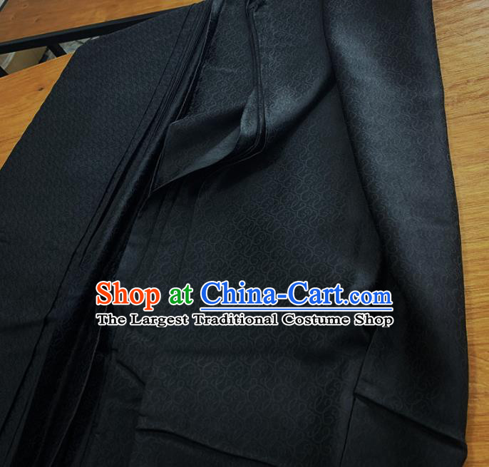 Chinese Traditional Design Pattern Black Silk Fabric Cheongsam Mulberry Silk Drapery