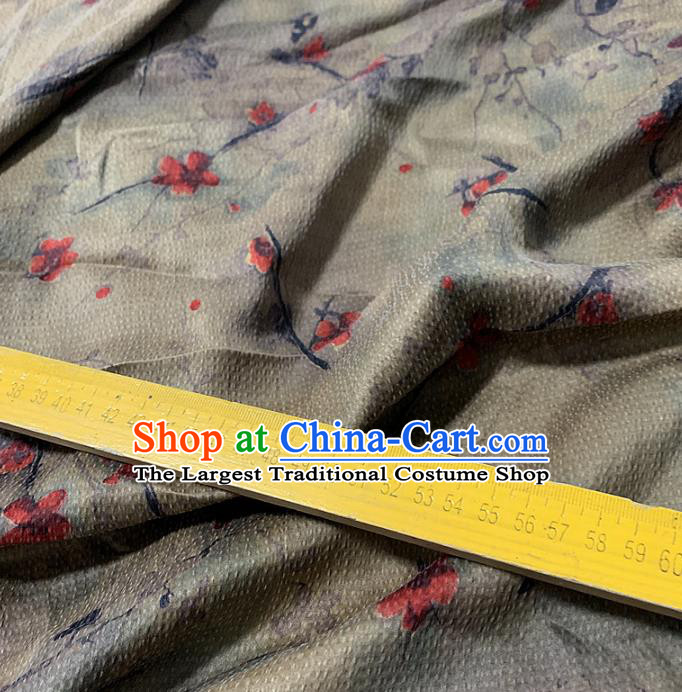 Chinese Traditional Red Flower Design Pattern Silk Fabric Cheongsam Mulberry Silk Drapery