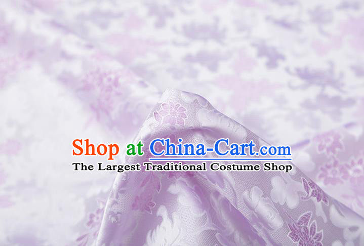 Chinese Traditional Jacquard Pattern Lilac Brocade Fabric Cheongsam Tapestry Drapery