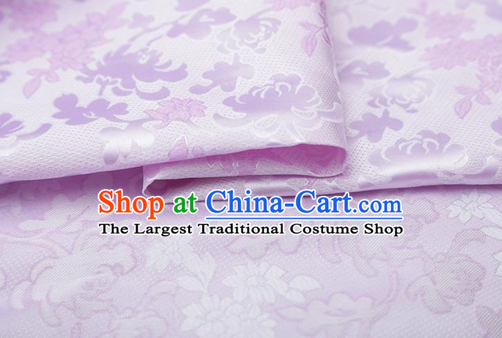 Chinese Traditional Jacquard Pattern Lilac Brocade Fabric Cheongsam Tapestry Drapery