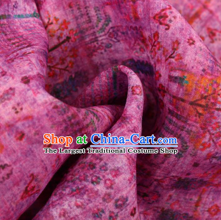 Chinese Traditional Design Pattern Rosy Ramie Fabric Cheongsam Ramee Drapery