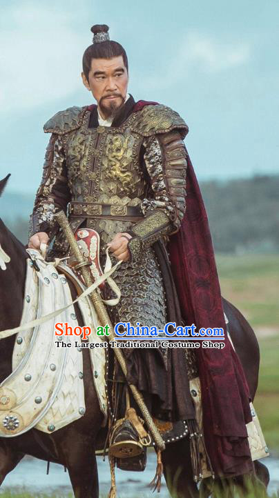 Chinese Ancient Yongle Emperor Armor Drama Empress of the Ming Dynasty Zhu Di Replica Costumes for Men