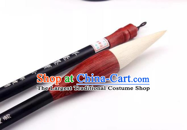 Chinese Traditional Calligraphy White Goat Hair Brush Handmade The Four Treasures of Study Writing Brush Pen