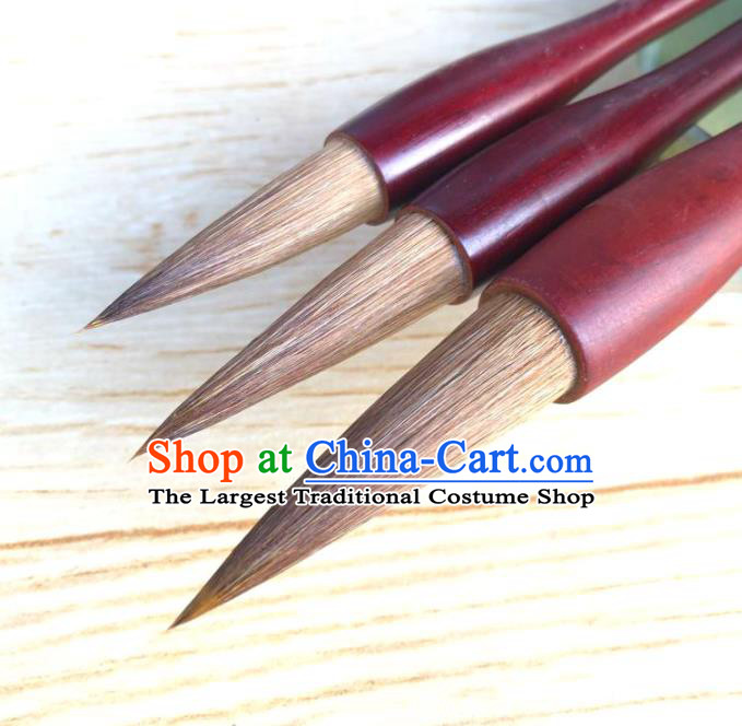 Traditional Chinese Calligraphy Bamboo Weasel Hair Brush Handmade The Four Treasures of Study Writing Brush Pen