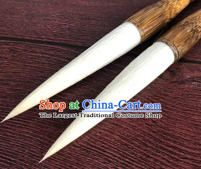 Traditional Chinese Calligraphy White Hair Brush Handmade The Four Treasures of Study Writing Brush Pen