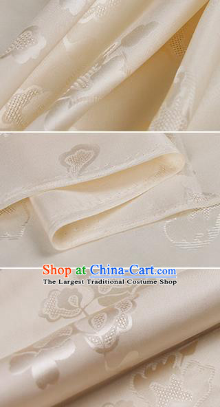 Chinese Classical Pattern Design Champagne Silk Fabric Asian Traditional Hanfu Mulberry Silk Material