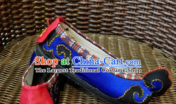 Traditional Chinese Ethnic Embroidered Royalblue Cloth Shoes National Shoes Hanfu Shoes for Women
