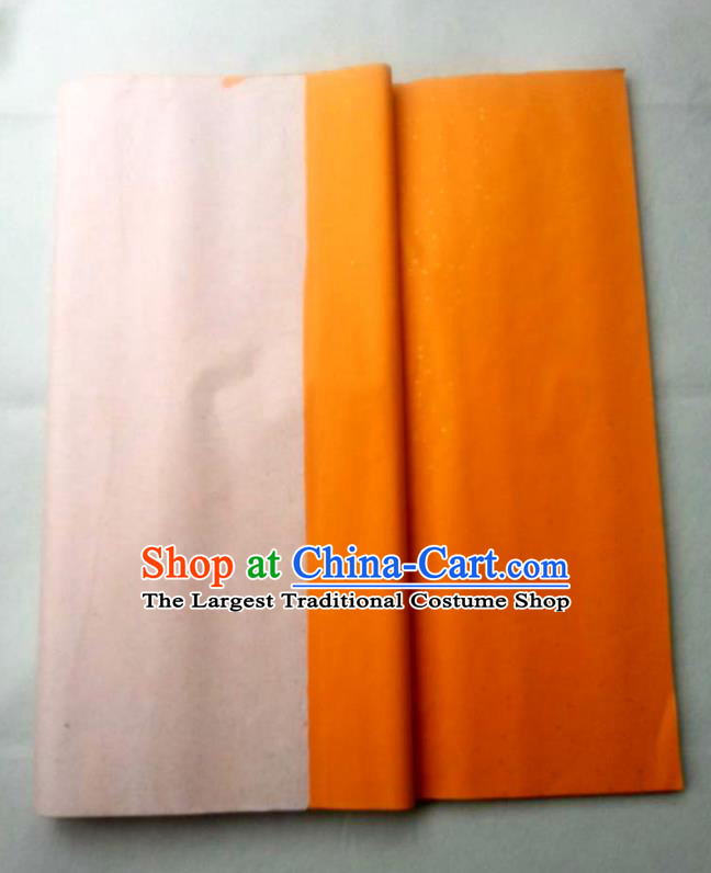 Chinese Traditional Calligraphy Orange Xuan Paper Handmade The Four Treasures of Study Writing Art Paper