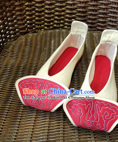 Traditional Chinese Handmade Ethnic Embroidered Flax Shoes National Shoes Hanfu Shoes for Women