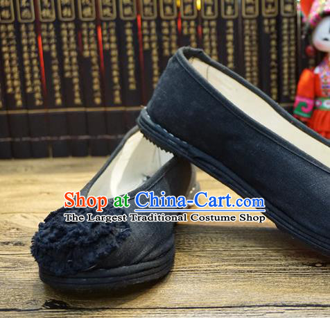 Traditional Chinese Black Cloth Shoes National Wedding Shoes Hanfu Shoes for Women