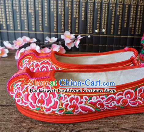 Traditional Chinese Wedding Red Embroidered Shoes Princess Shoes National Shoes Hanfu Shoes for Women