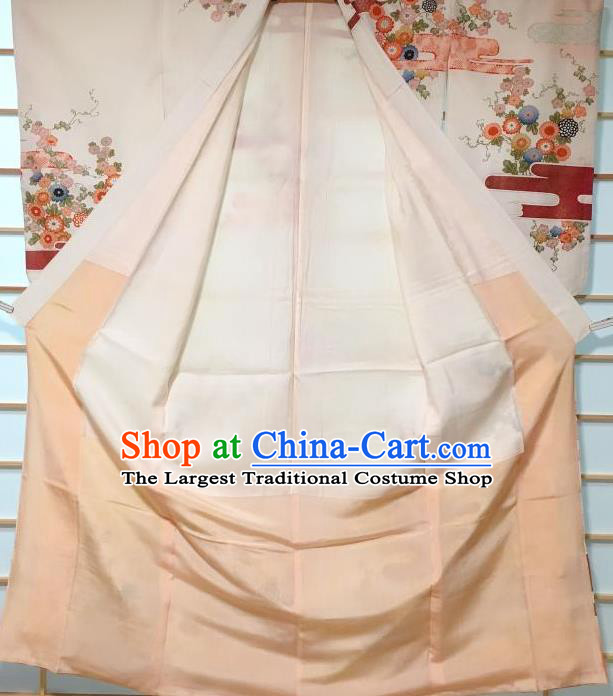 Japanese Traditional Embroidered Chrysanthemum Kimono Japan Yukata Costume for Women