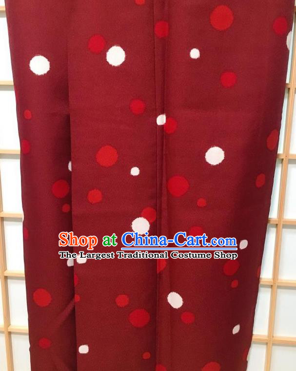 Japanese Traditional Dark Red Furisode Kimono Japan Yukata Dress Costume for Women