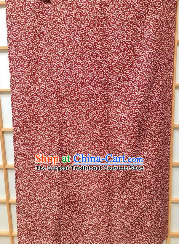 Japanese Traditional Printing Flowers Purplish Red Furisode Kimono Japan Yukata Dress Costume for Women