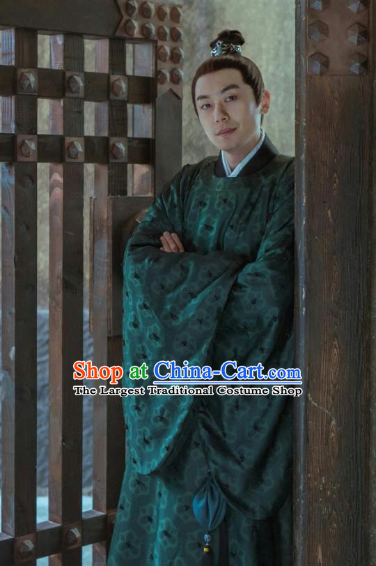 Ancient Chinese Drama Ming Dynasty Crown Prince Zhu Zhanji Replica Costumes and Headpiece Complete Set