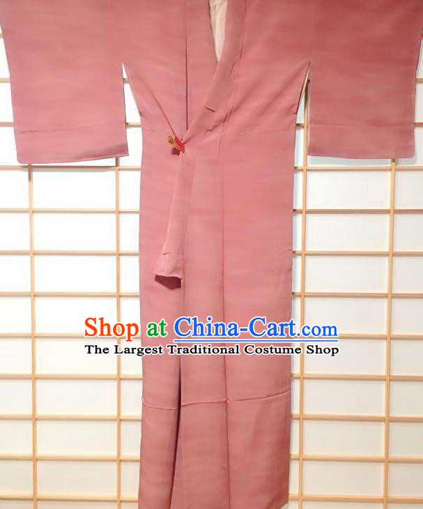 Traditional Japanese Deep Pink Furisode Kimono Japan Yukata Dress Costume for Women