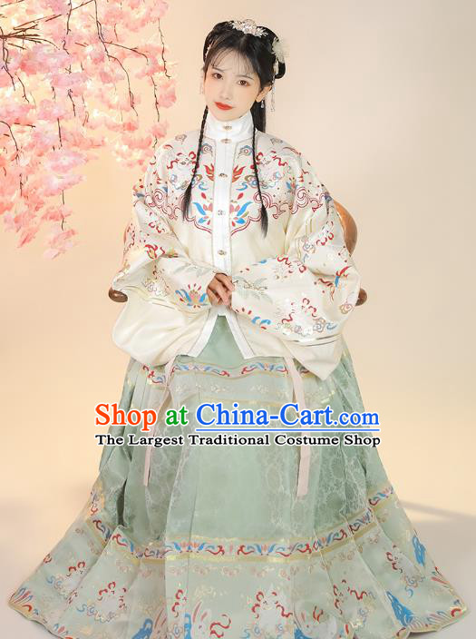 Chinese Traditional Ming Dynasty Princess Blouse and Skirt Ancient Patrician Girl Historical Costumes for Women