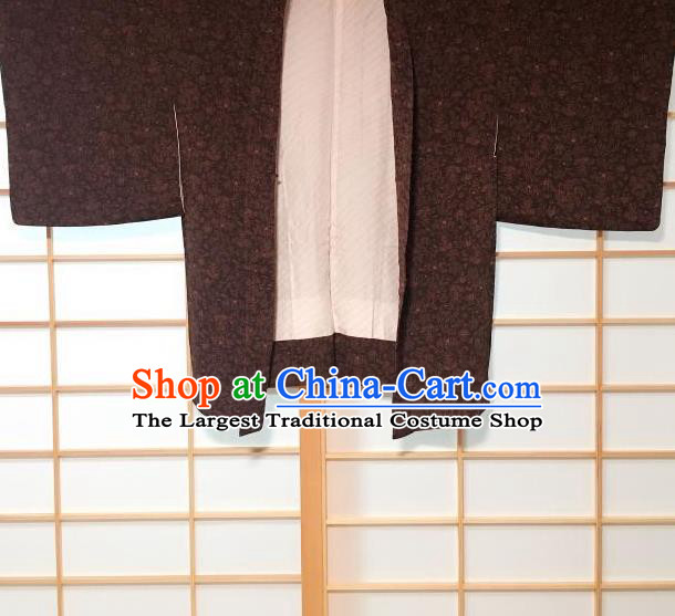 Japanese Traditional Brown Haori Jacket Japan Kimono Overcoat Costume for Men